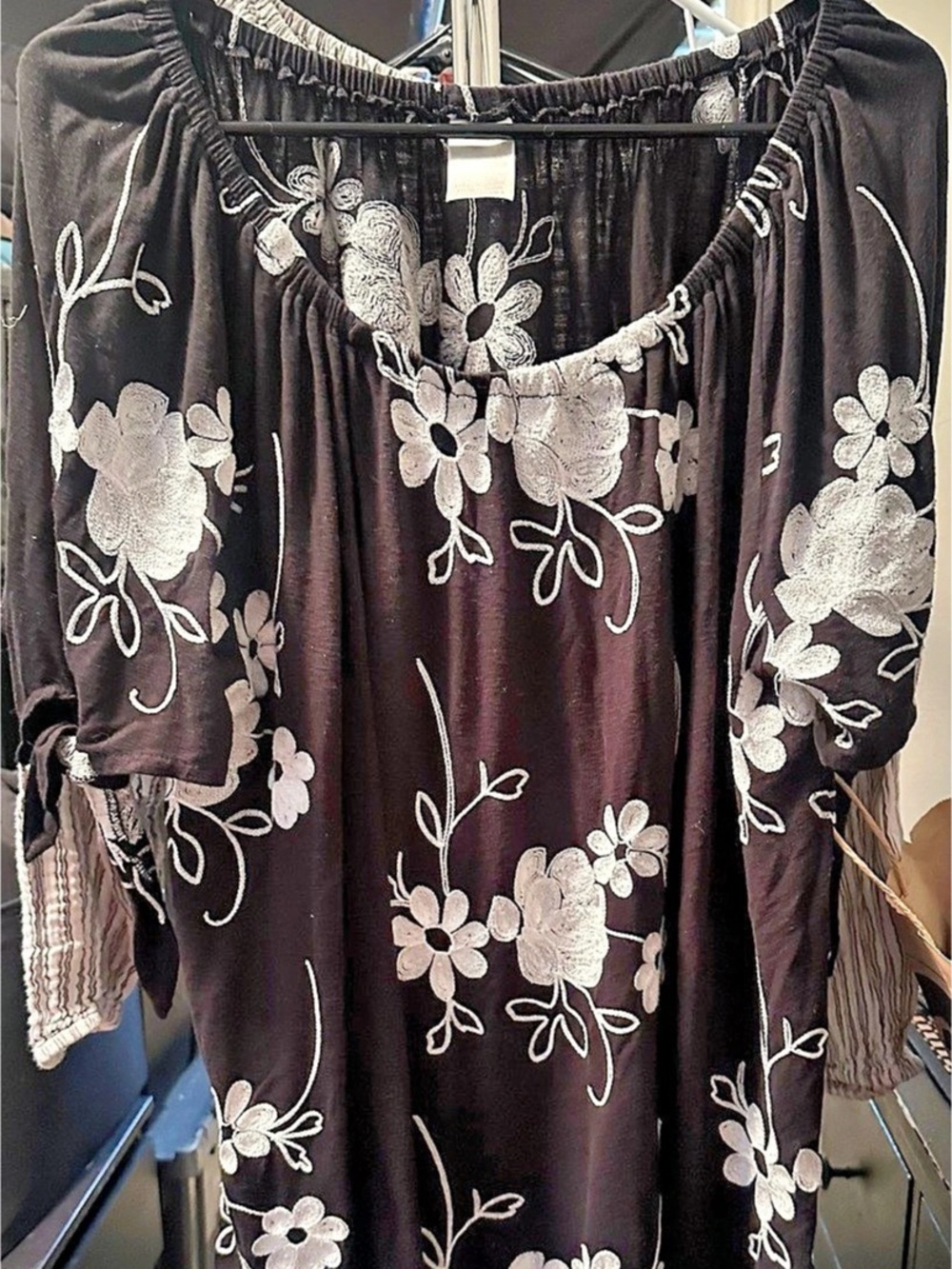 Floral Mini Dress in Black & White Like New